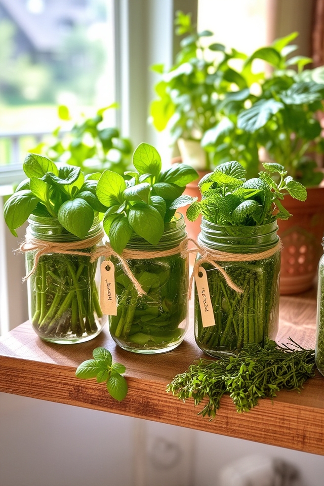 repurposed mason jar garden