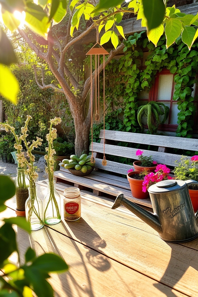 repurposed upcycled garden decor