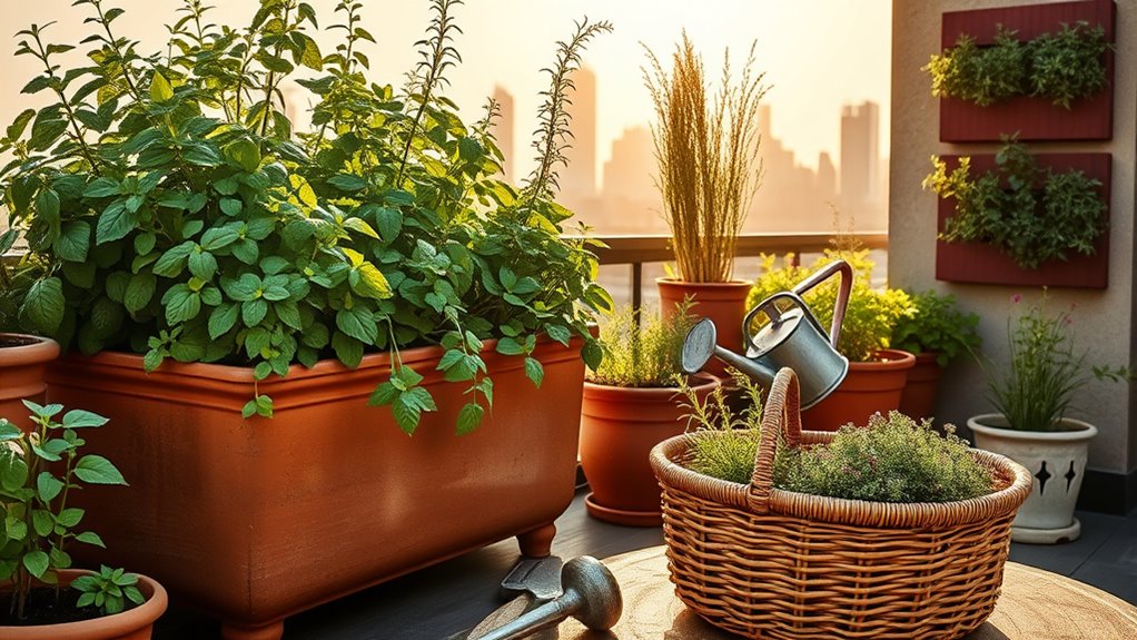rooftop herb garden freshness