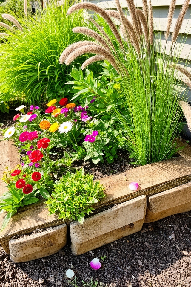 rustic reclaimed wood edging