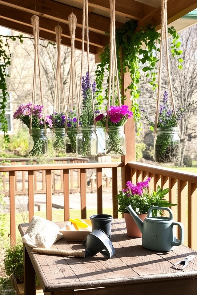 rustic vertical garden display