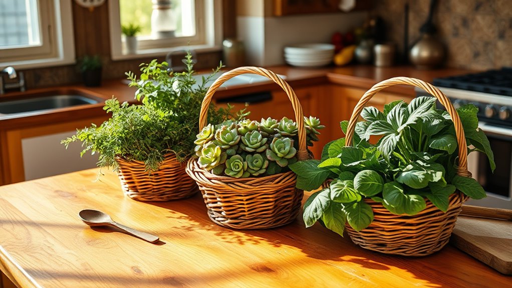 rustic willow greenery display