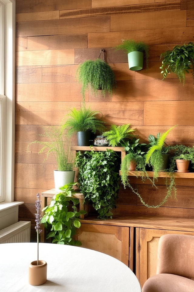 rustic wood and greenery