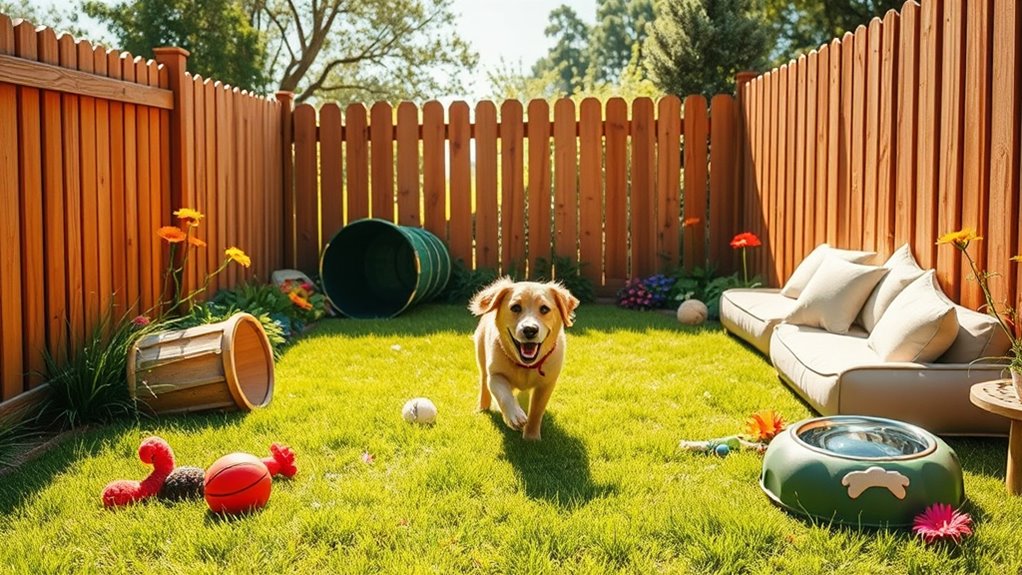 safe fenced dog play area