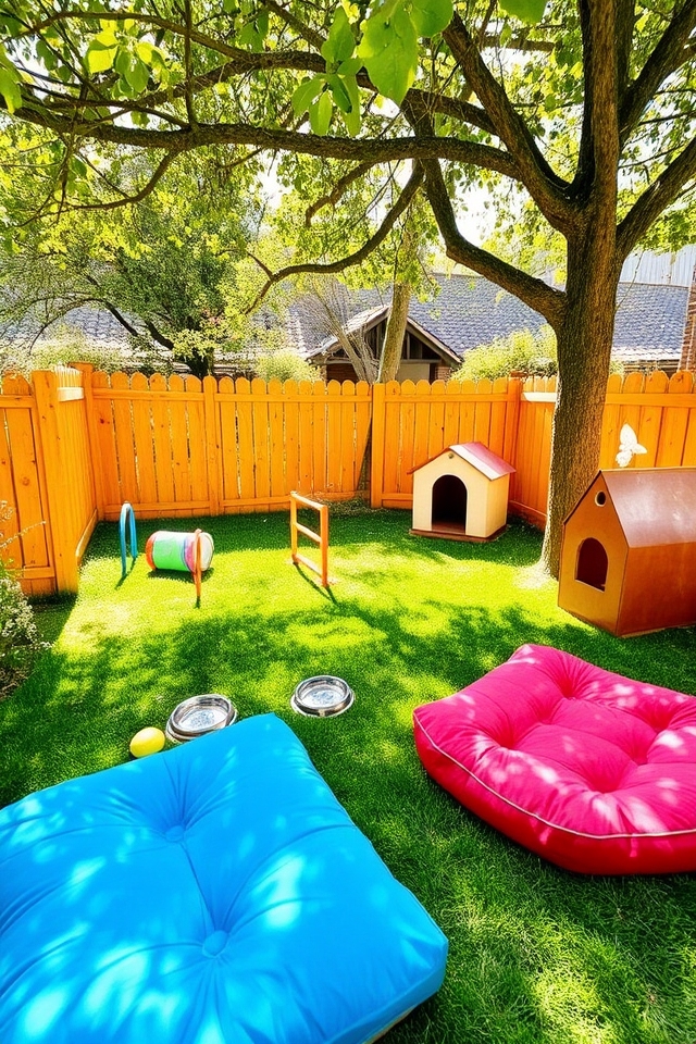 safe fenced dog play area