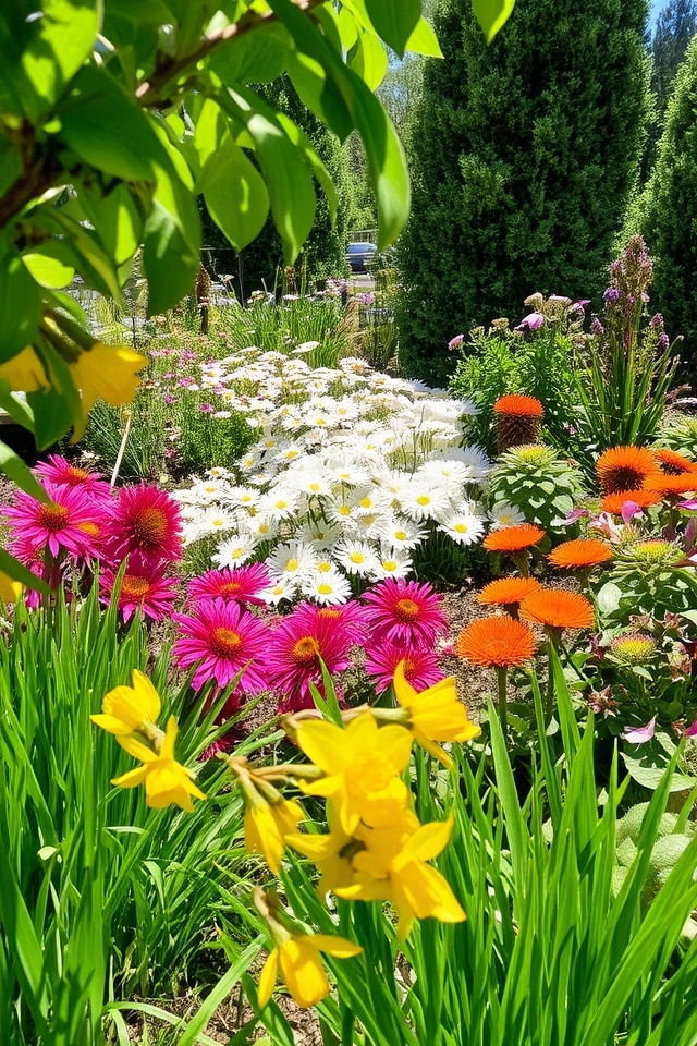 seasonal garden blooms display