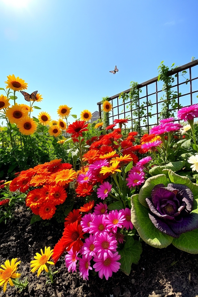 seasonal vibrant flower privacy