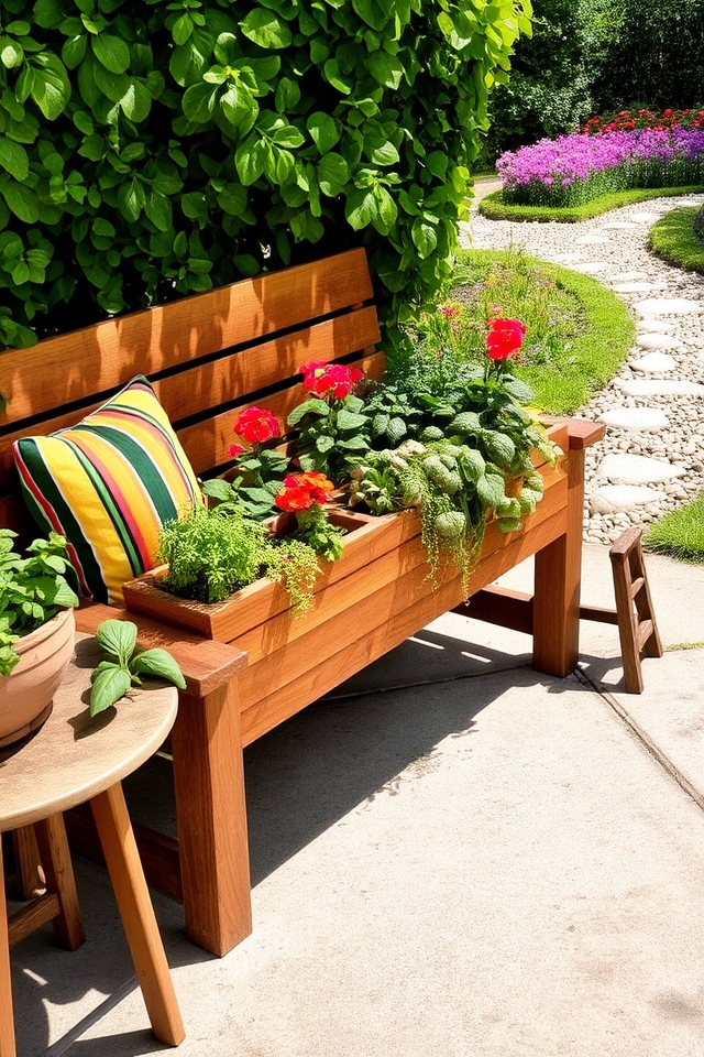 seating with integrated planters