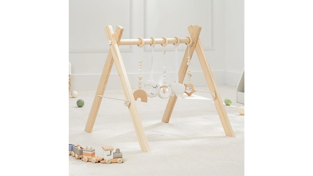 sensory wooden baby gym