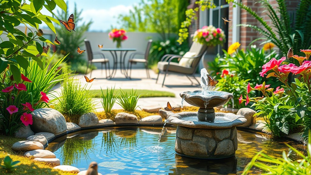 serene garden water feature