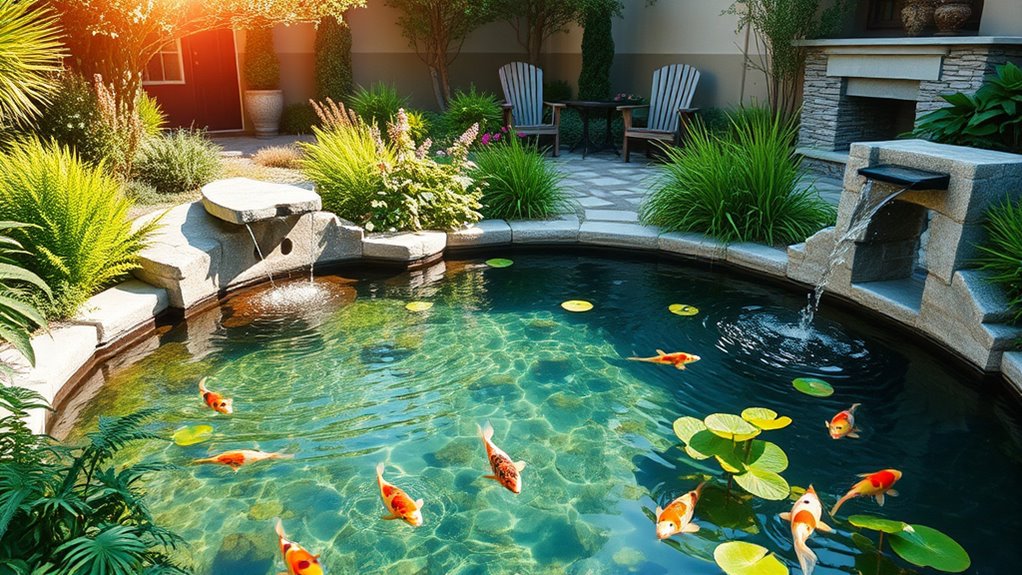 serene garden water feature