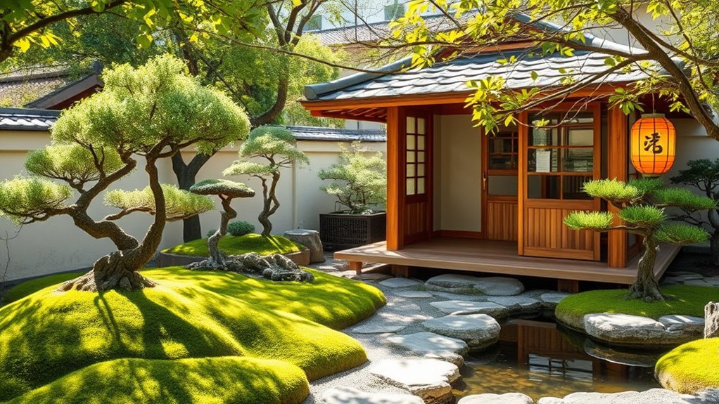 serene japanese tea house