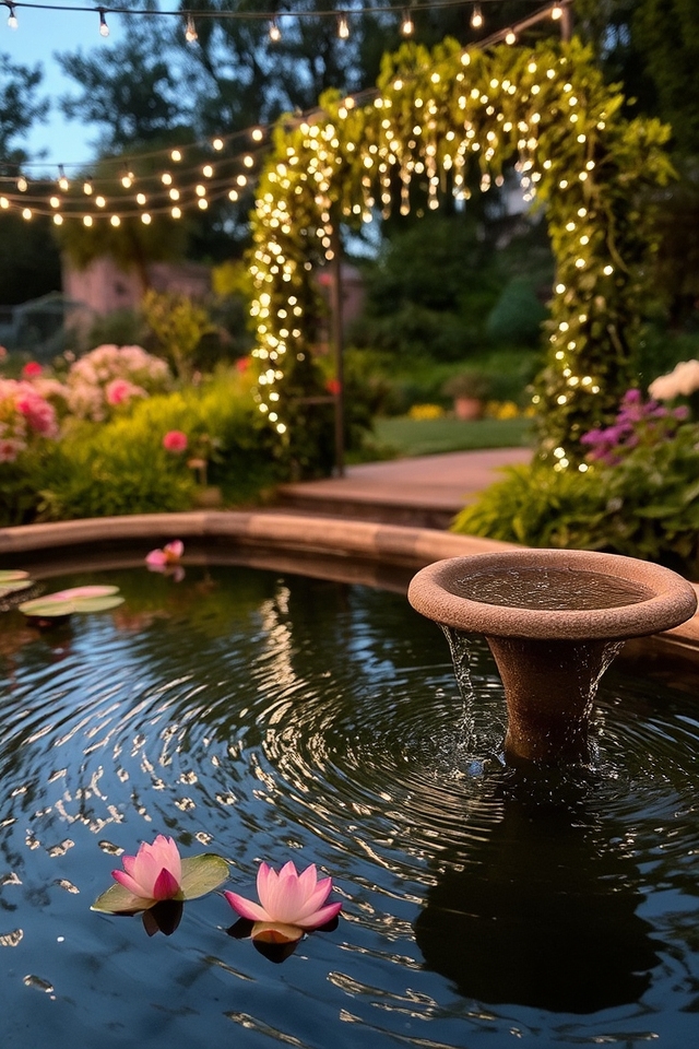 serene water features ambiance