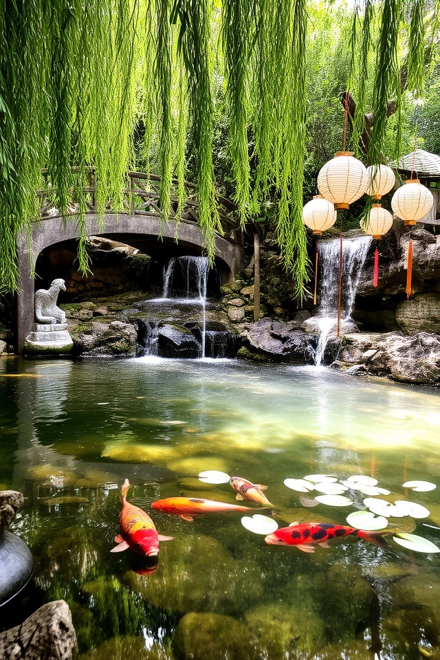 serene water garden design