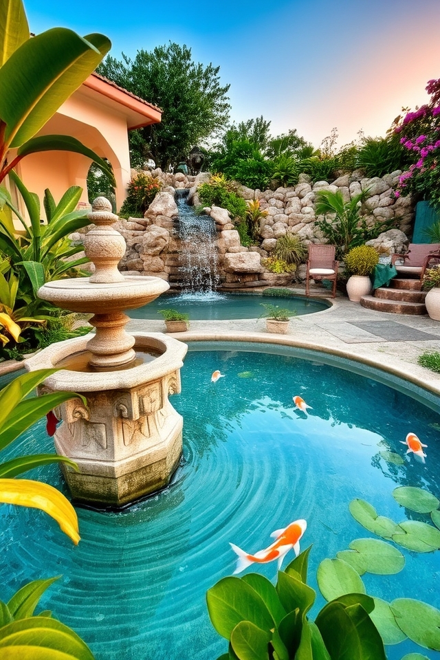 serene water garden oasis
