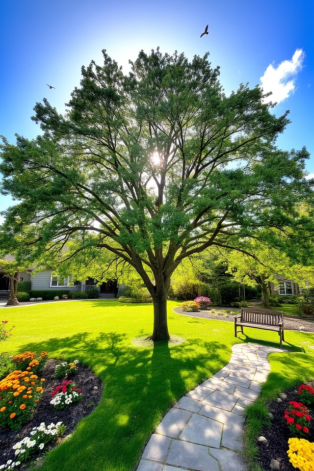 shade providing deciduous trees