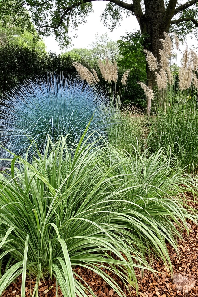 shaded garden ornamental grasses