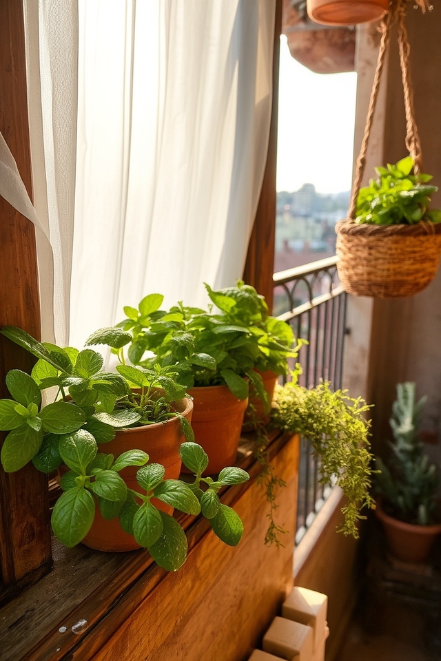 small space container herb gardens