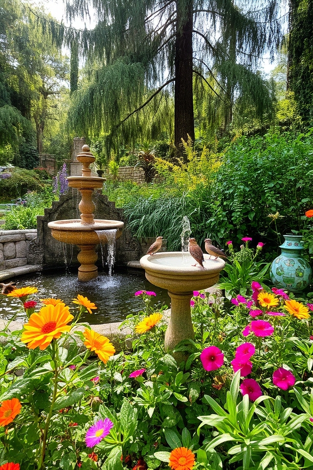 soothing outdoor water feature