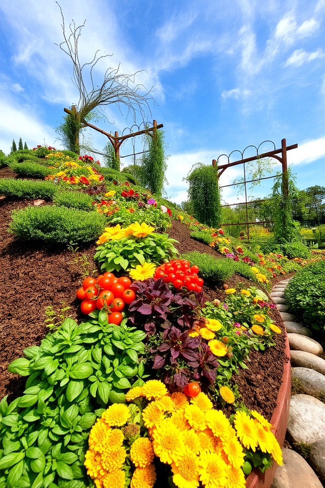 space efficient spiral garden design