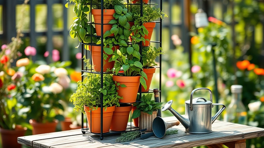 space saving herb garden tower