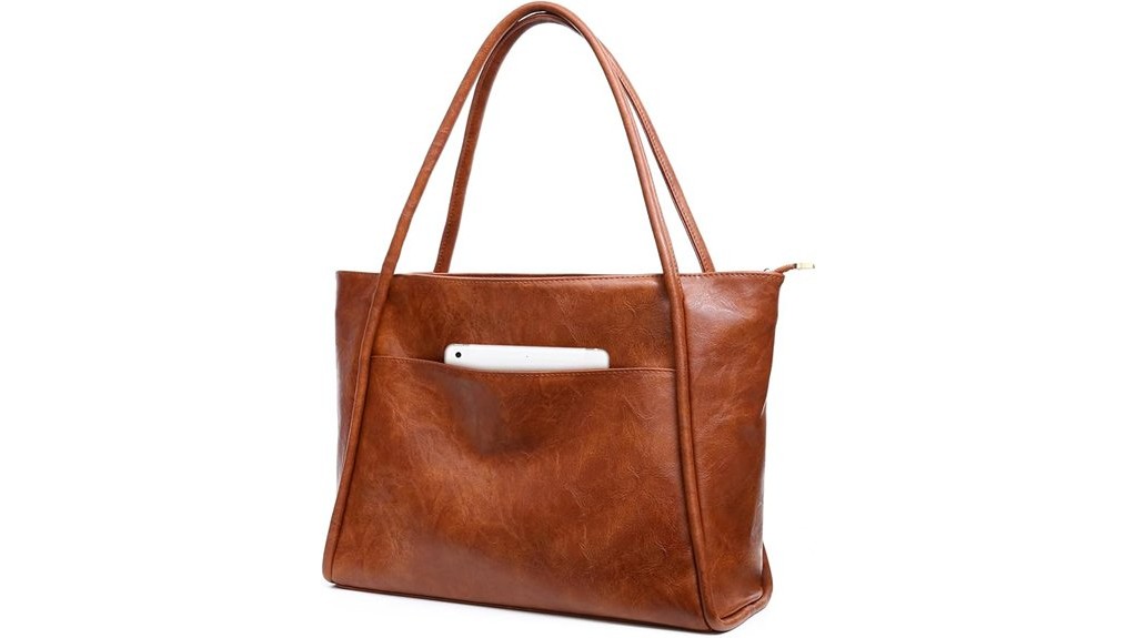 spacious zippered tote bag