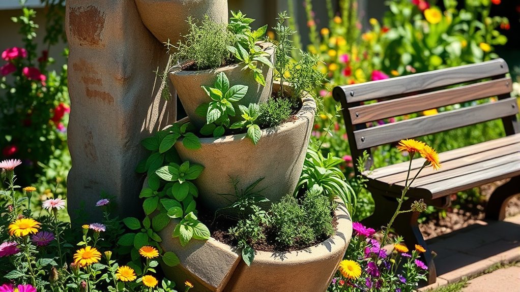 spiral planter for herbs