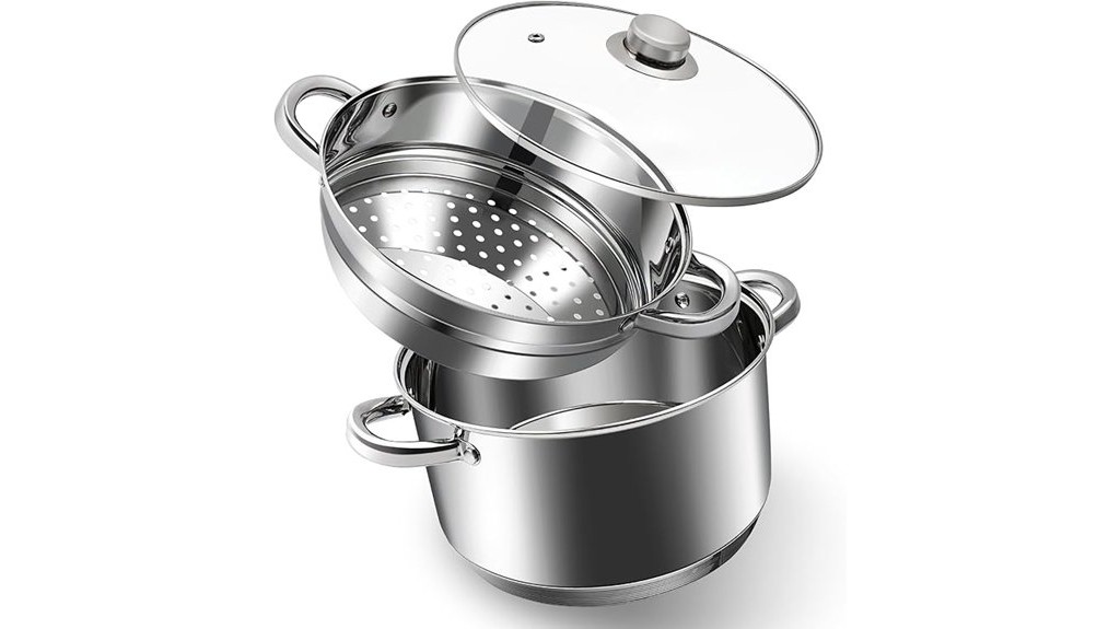 stainless steel stockpot and steamer