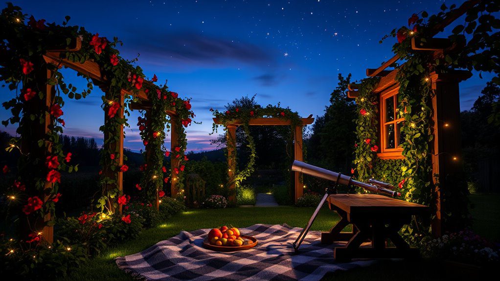 stargazing through floral trellises