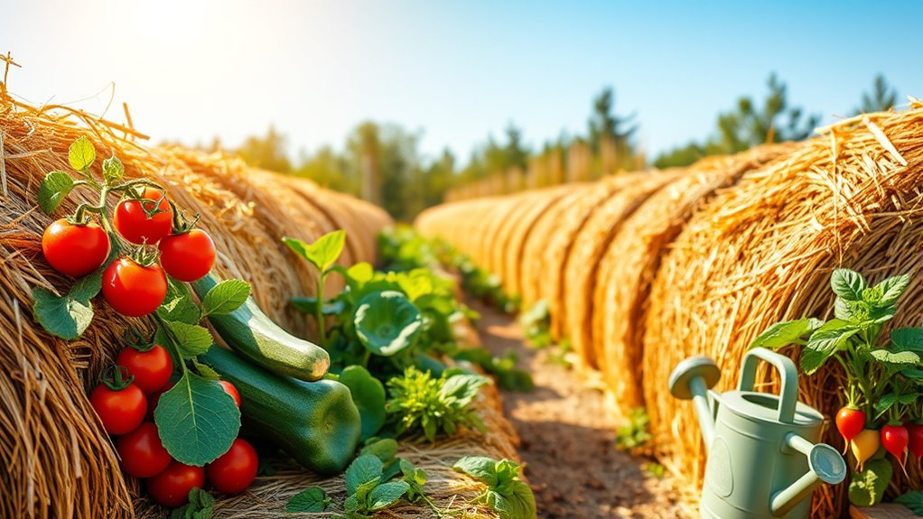 straw bales nurture vegetables