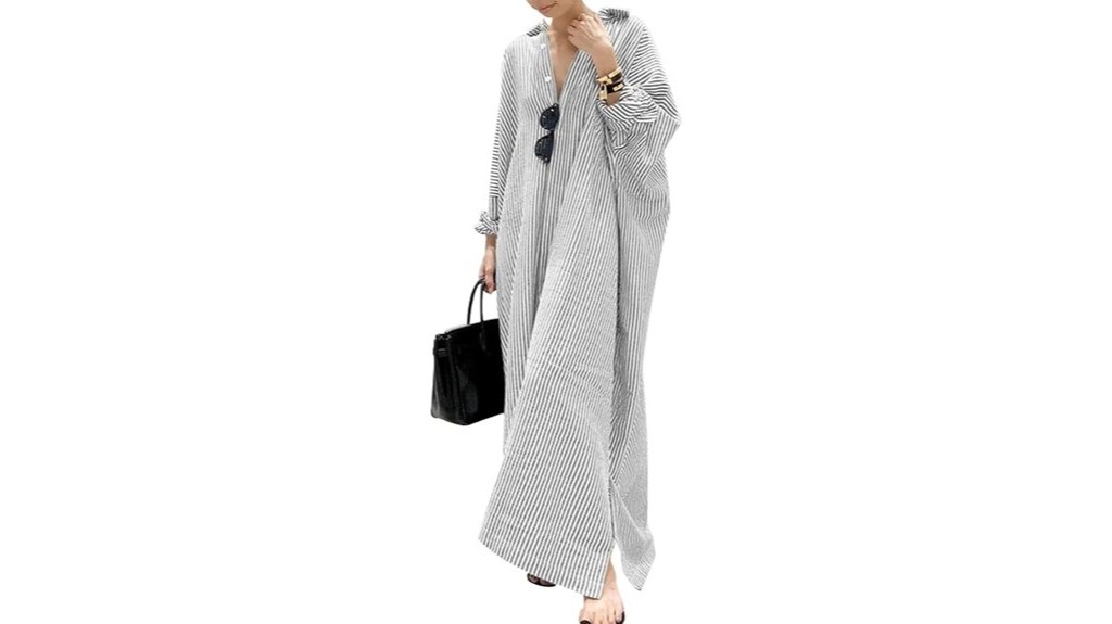 striped cotton maxi dress