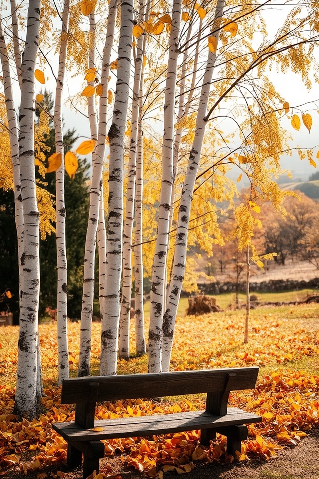 stunning trees with white bark