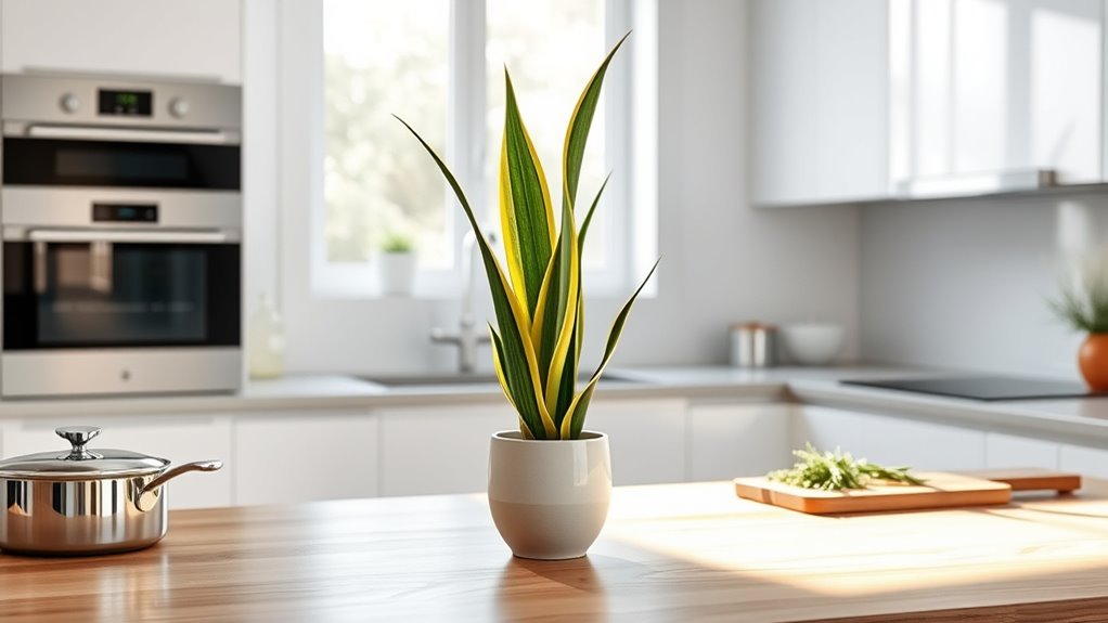 stylish air purifying kitchen plant