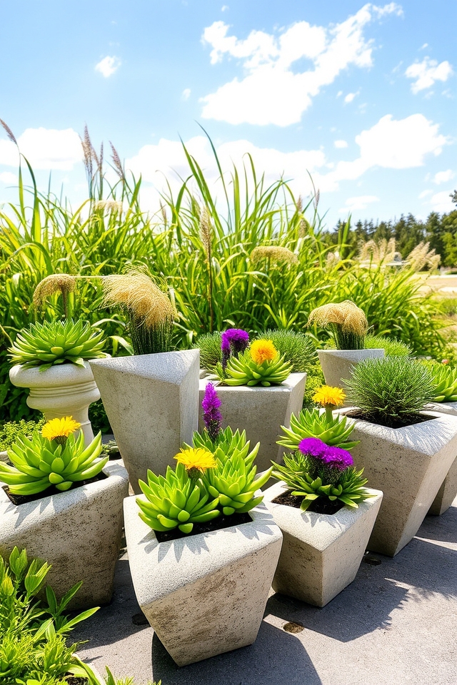 stylish contemporary geometric planters