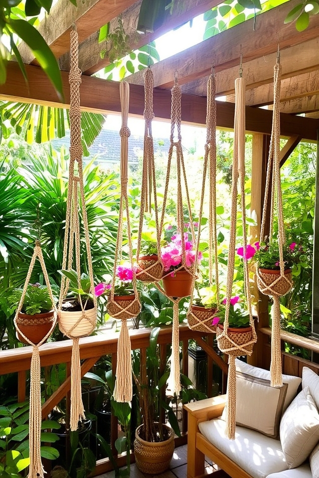 stylish hand woven plant hangers