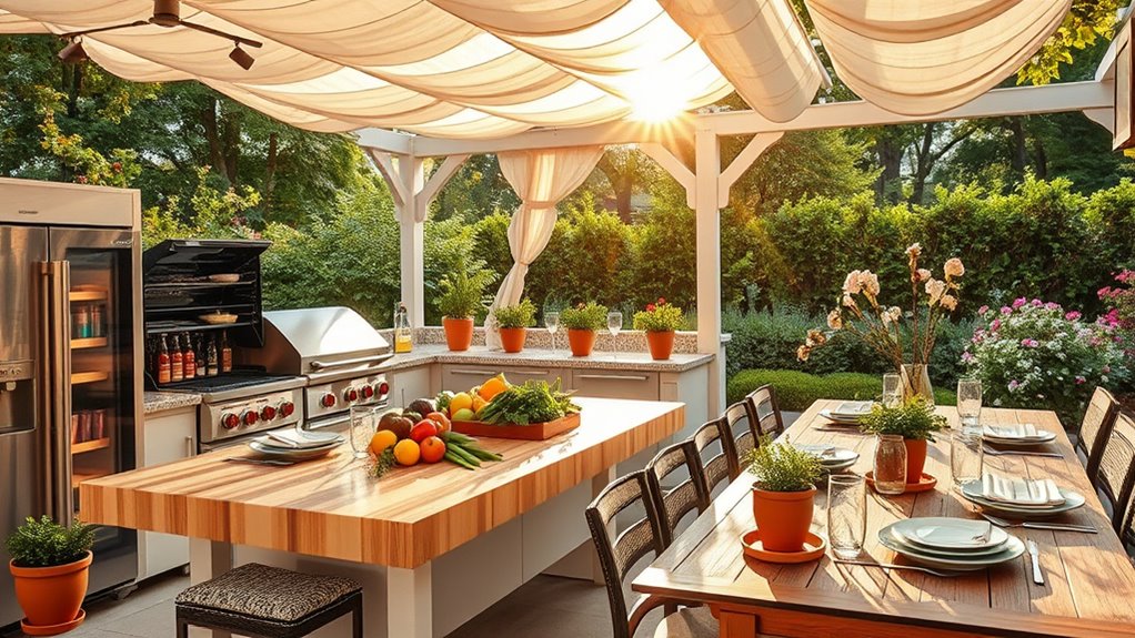 stylish outdoor cooking oasis