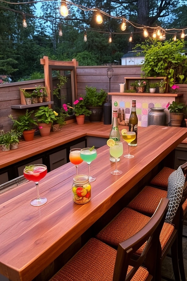 stylish outdoor garden bar