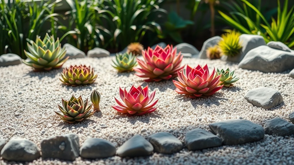 succulents enhance zen gardens