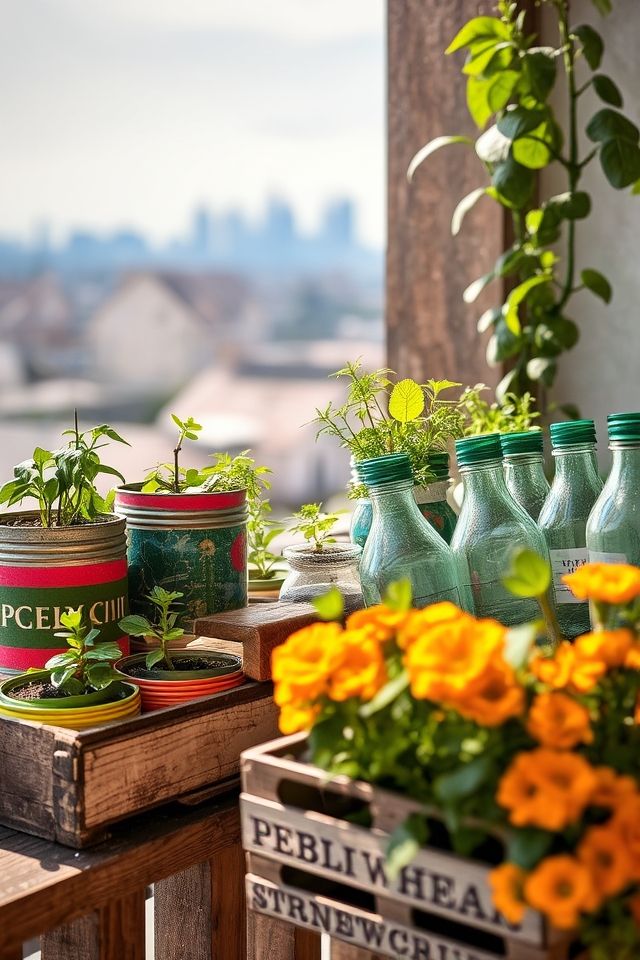 sustainable recycled container gardening