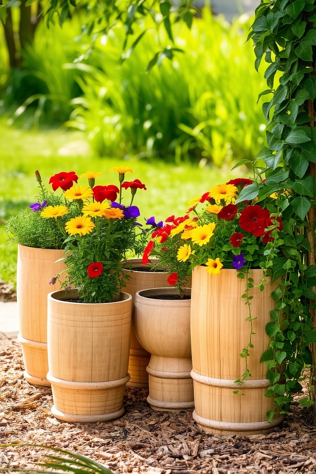 sustainable stylish bamboo planters