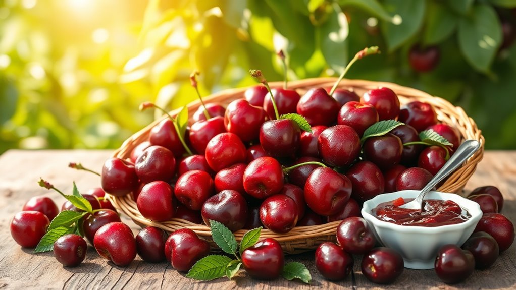 sweet juicy mid season cherries