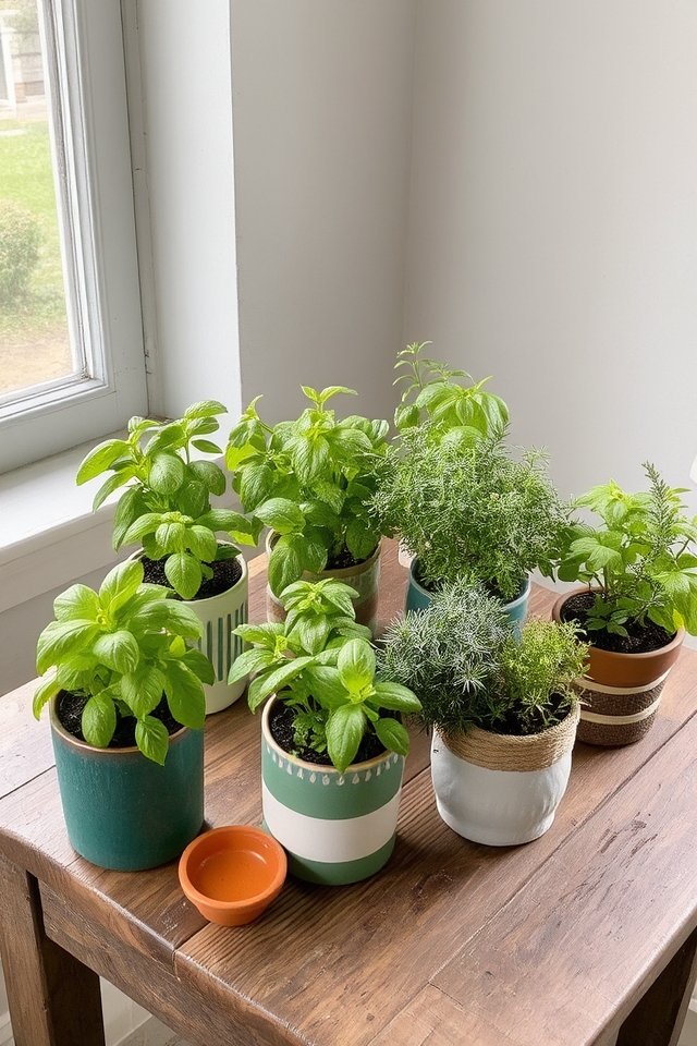 tactile indoor herb gardening