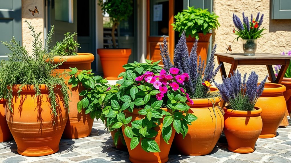 terracotta pots enhance aesthetics