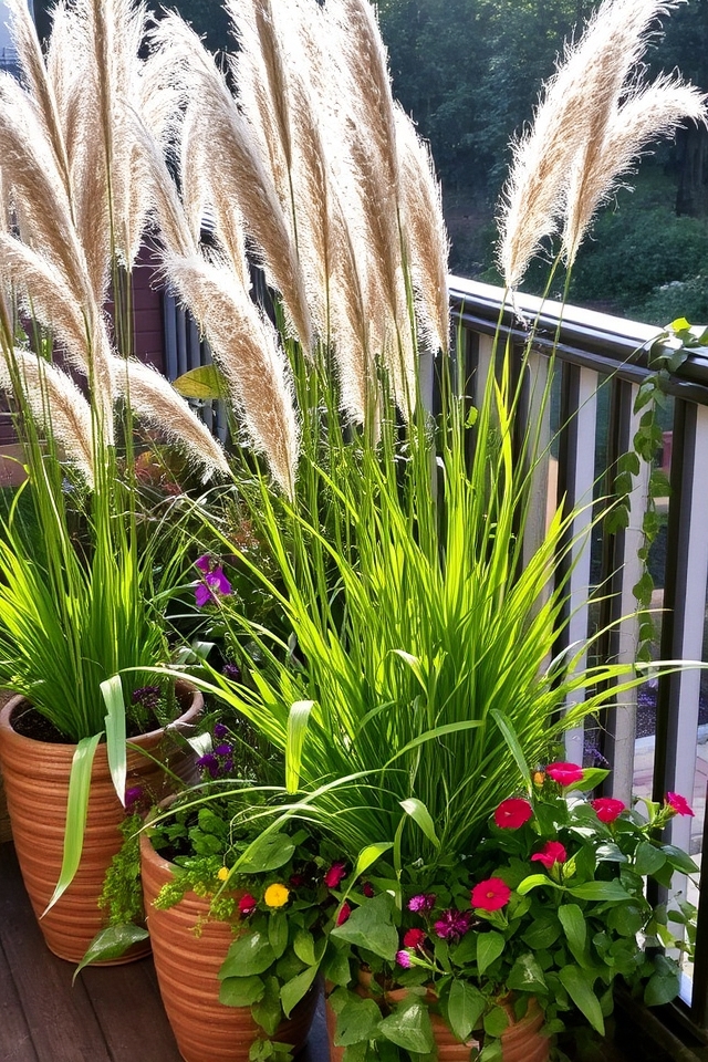 textured balcony garden elements