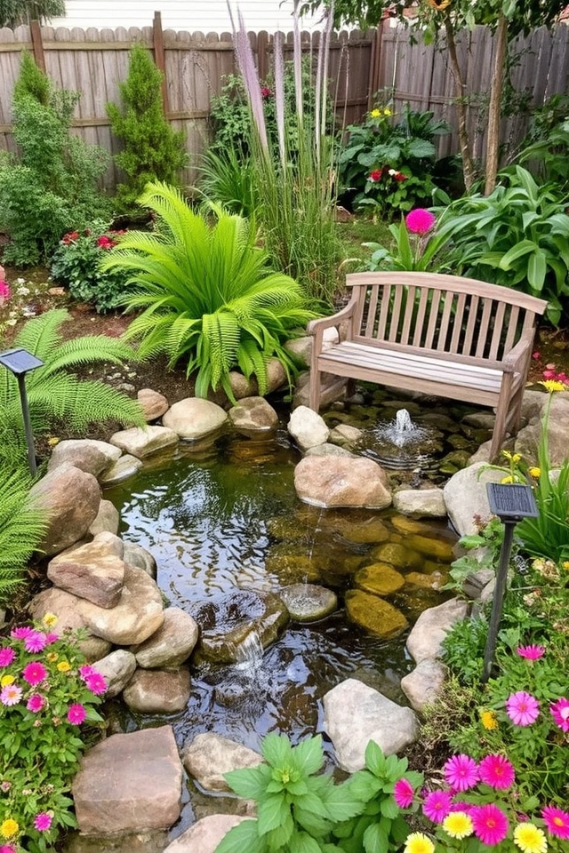 tranquil backyard water features