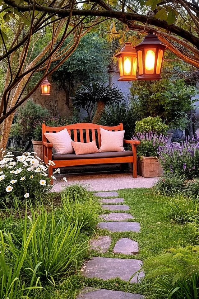 tranquil garden seating areas