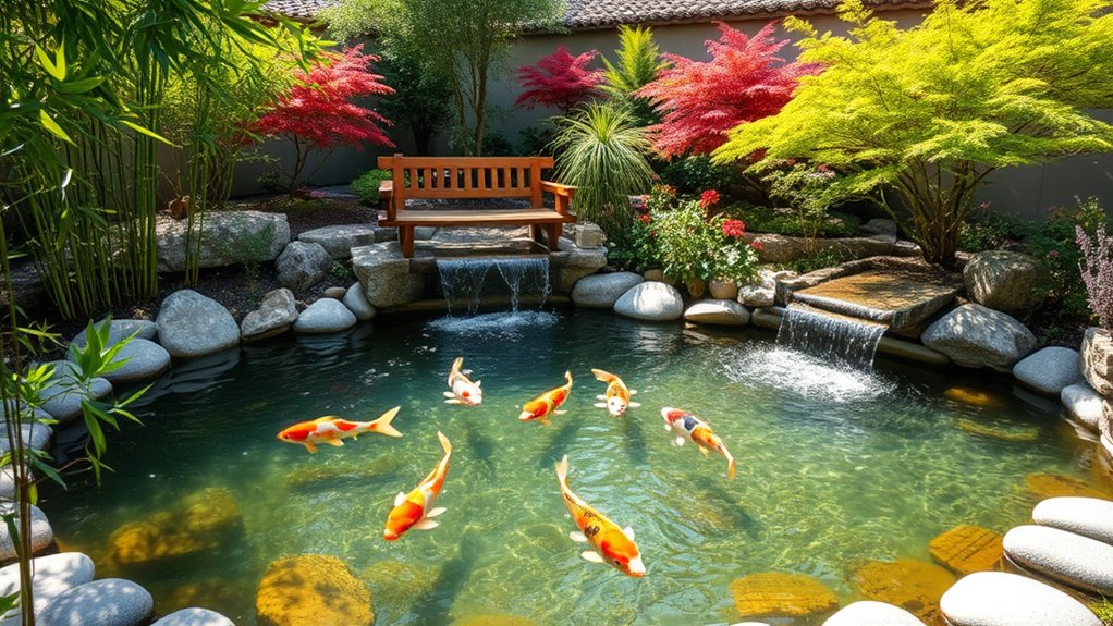 tranquil koi pond design