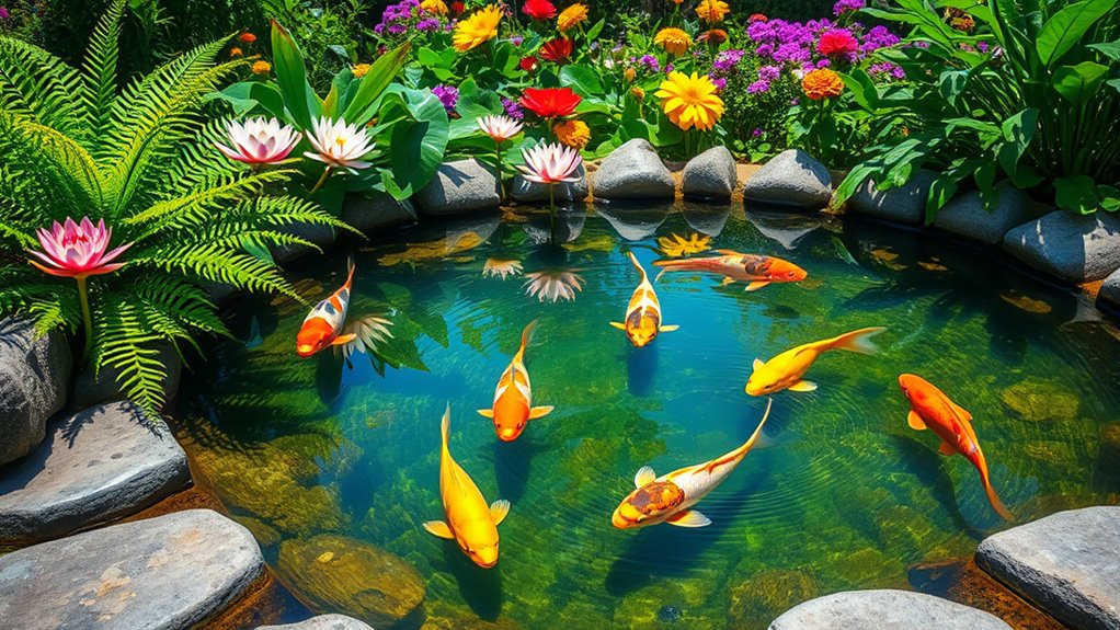 tranquil koi pond oasis
