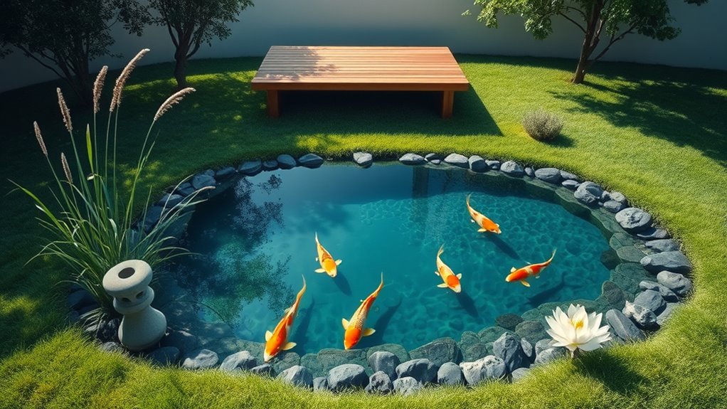 tranquil koi pond sanctuary