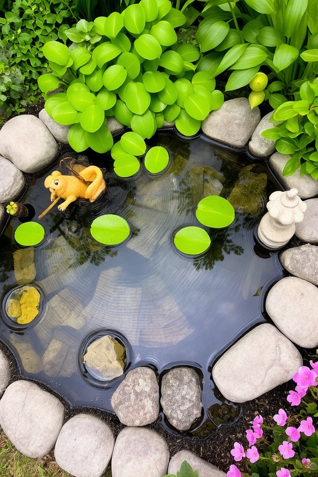 tranquil mini pond oasis